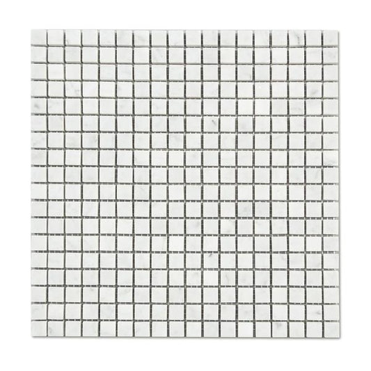 Carrara Italian Square Mosaic Backsplash Wall Tile  5/8"