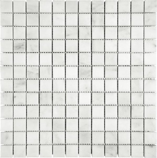 Carrara Italian Square Mosaic Backsplash Wall Tile  1"