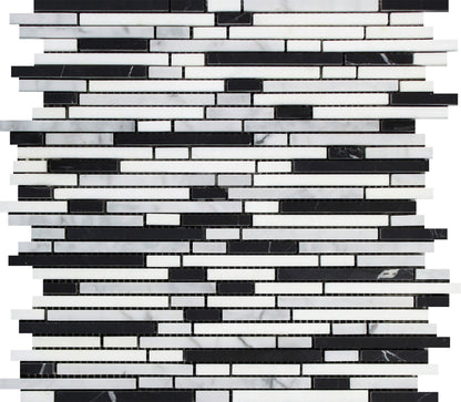 Carrara Italian Bamboo Sticks Mosaic Backsplash and Wall Tile