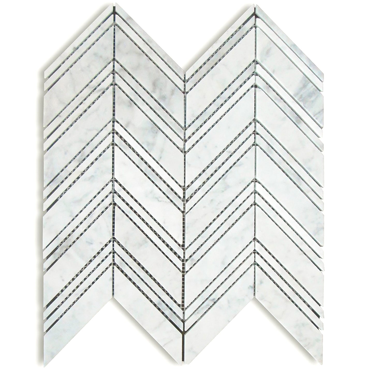 Carrara Italian Chevron Mosaic Backsplash and Wall Tile