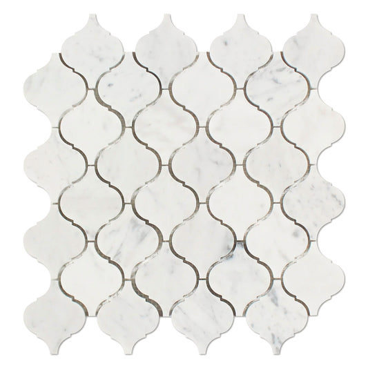 Carrara Italian Arabesque Backsplash Wall Mosaic Tile