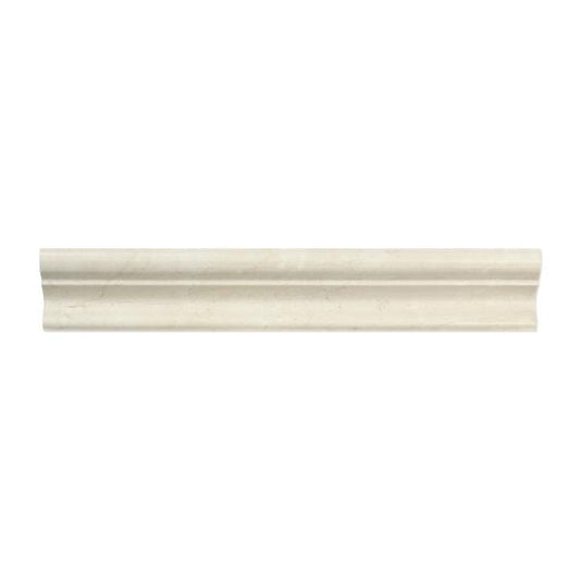 Crema Marfil Polished Crown Trim Tile 2x12"