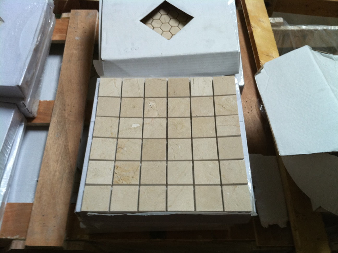 Crema Marble Square Mosaic Tile 2x2"