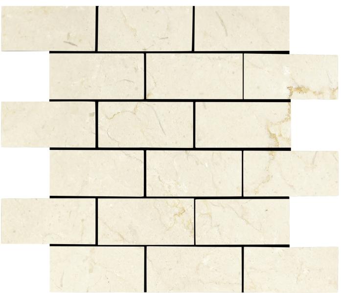 Crema Marfil Brick Mosaic Tile 2x4"