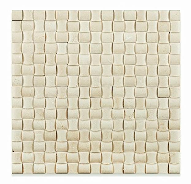 Crema Marfil Polished 3D Small Bread Mosaic Tile