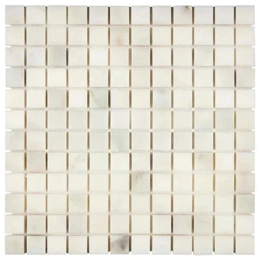Calacatta Oliva Marble Square Mosaic 1" X 1" 3/8 Mosaic