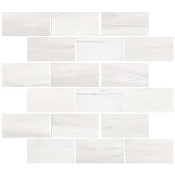 Bianco Dolomite Polished Brick Mosaic Mosaic Tile 2"x4"