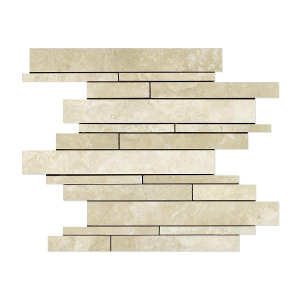 Durango Cream Polished Split Faced  Random Strip Mosaic Tile