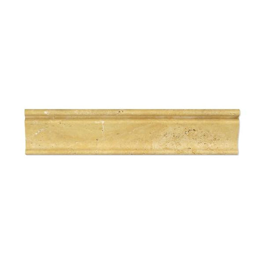 Gold Travertine Honed Crown Trim Tile 2 1/2 x12"