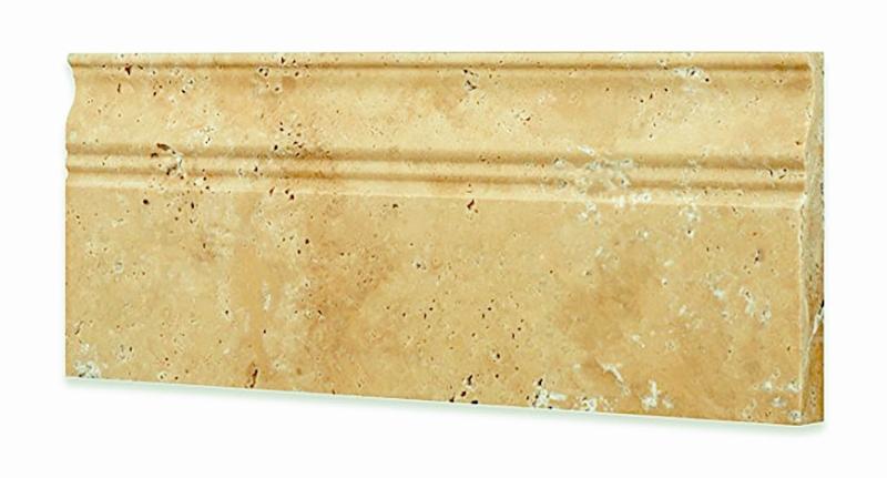 Gold Travertine Honed Baseboard Trim Trim Tile 5x12"