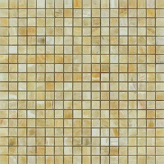 Honey Onyx Polished Square Mosaic Tile 5/8x5/8"