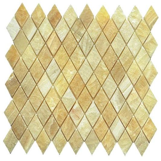 Honey Onyx Polished Diamond Mosaic Tile 1x2"
