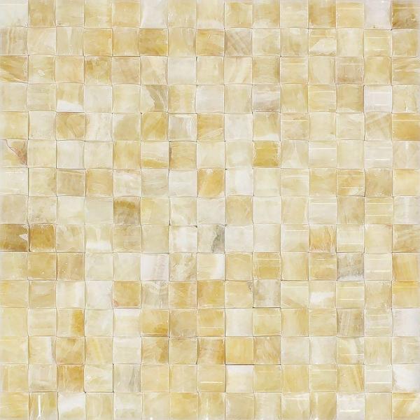 Honey Onyx Polished 3D Small Bread Mosaic Tile