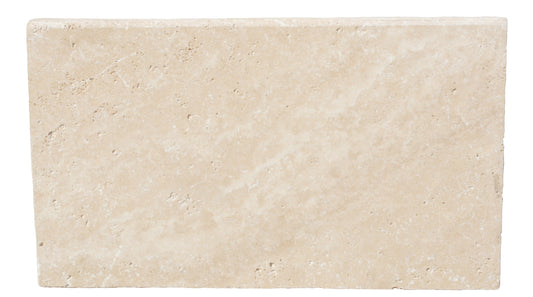 Ivory Travertine Tumbled Coping Exterior Pool Tile 14X24" 1 1/4"