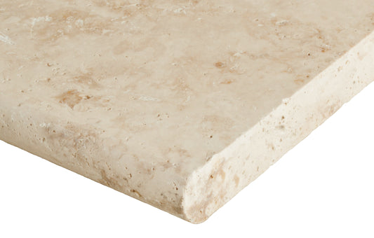 Ivory Travertine Tumbled Exterior Pool Coping 4X9" 1 1/4"