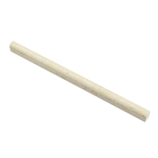 Ivory Travertine Honed Pencil Liner Trim Tile 1/2x12"