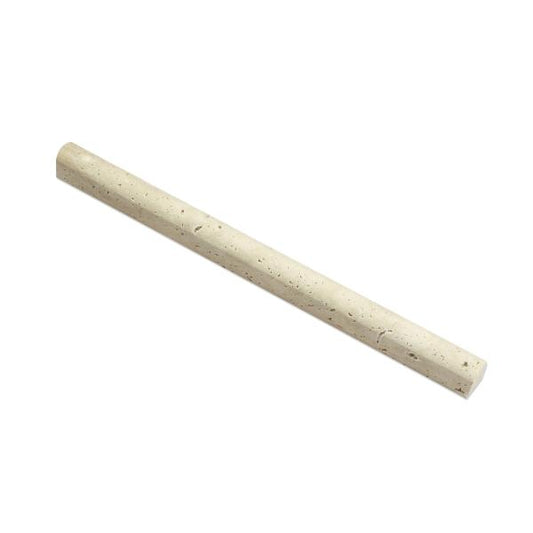 Ivory Travertine Honed Bullnose Liner Trim Tile 3/4x12"