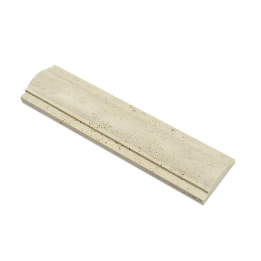 Ivory Travertine Honed Arch / Baldwin Trim Tile 3x12"