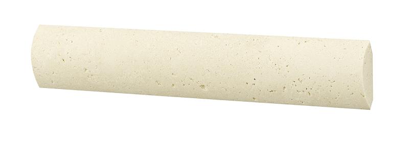 Ivory Travertine Honed Quarter Round Trim Tile 1x6"