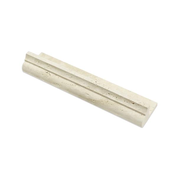 Ivory Travertine Honed Stair Tread Trim Tile 2" 3x12"