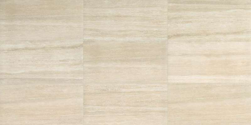 Ivory Cream Polished Italian Porcelain Tile - 12" x 24"
