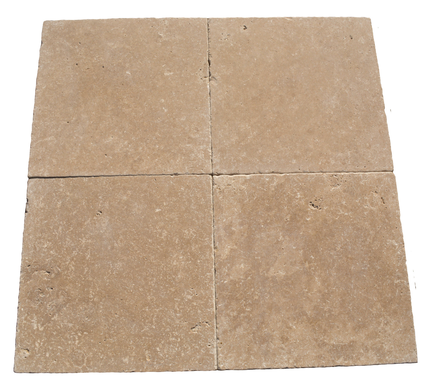 Mocha Noce Travertine Tumbled Exterior Pool Paver 16x16" 1.25"