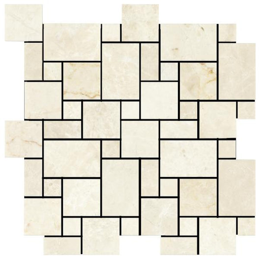 Noble White Cream Mini Versailles Mosaic Tile