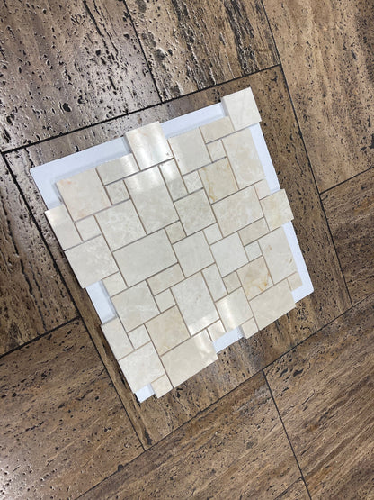 Noble White Cream Mini Versailles Mosaic Tile