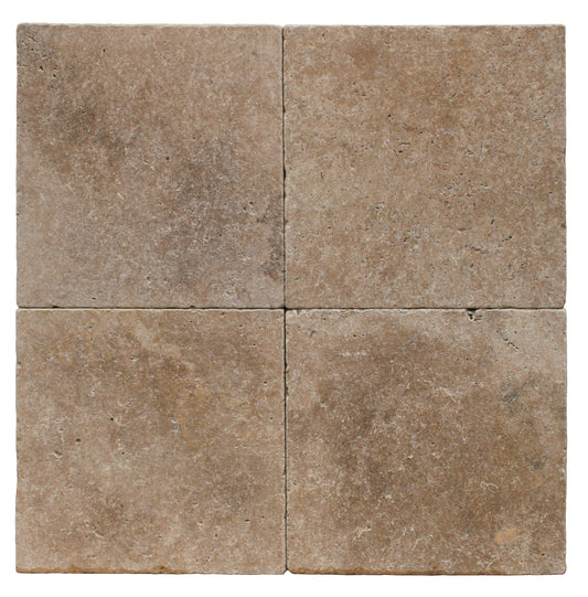 Noce Travertine Tumbled Exterior Pool Paver 16X16" 1 1/4"