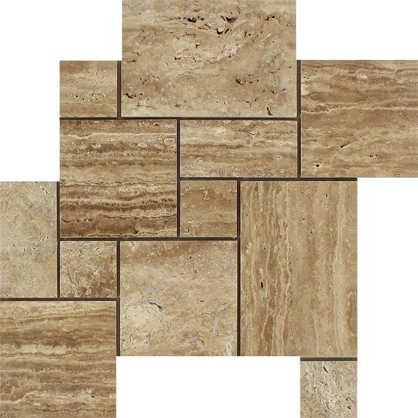 Noce Exotic Travertine Brushed Versailles Floor Tile