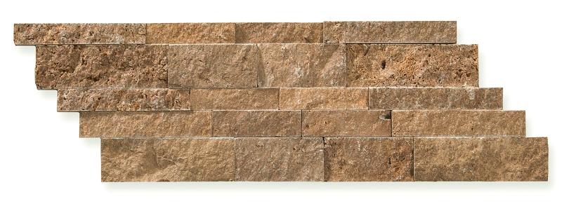 Noce Travertine Split Faced Ledger Wall Tile 7x20"