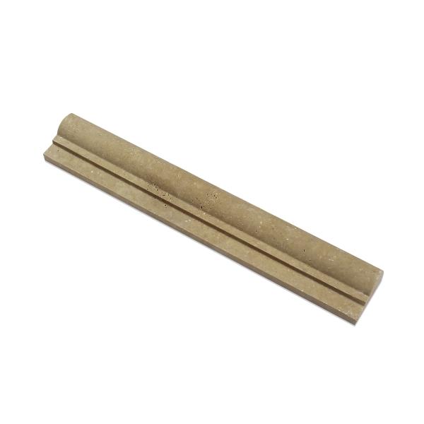 Noce Travertine Honed Single Step Chair Rail Trim Tile 2x12"