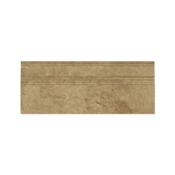 Noce Travertine Honed Baseboard Trim Tile 6x12"