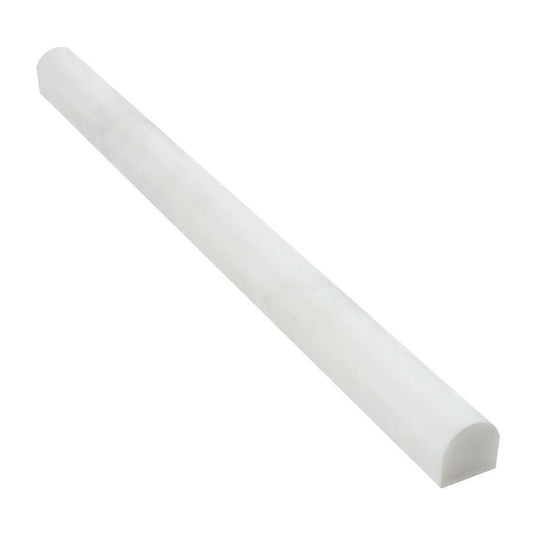 Oriental White Bullnose Liner Trim Tile 3/4x12"