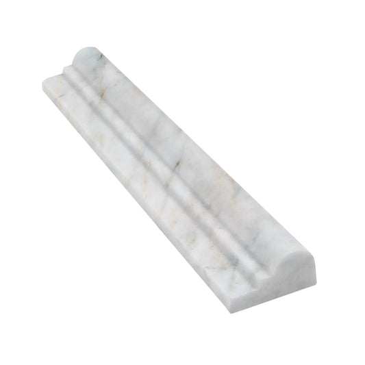 Oriental White Single Step Chair Rail Trim Tile 2x12"