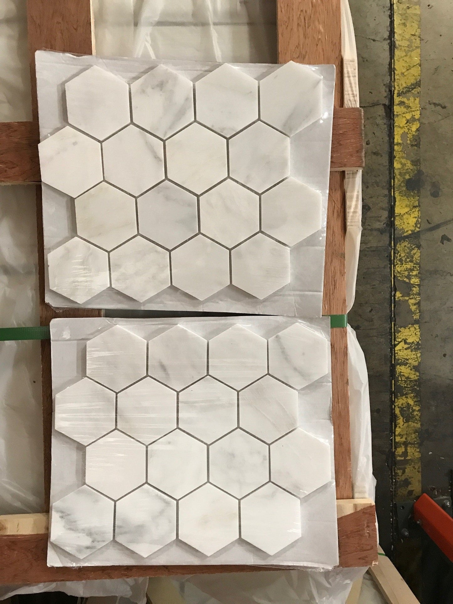 Oriental White Hexagon Mosaic Tile 3x3"