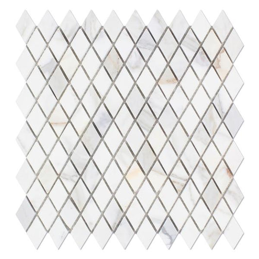 Oriental White Diamond Mosaic Tile 1x2"