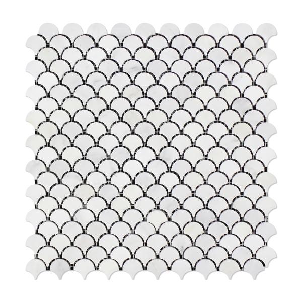 Oriental White Fish Scale Mosaic Tile – MM Tile And Stone