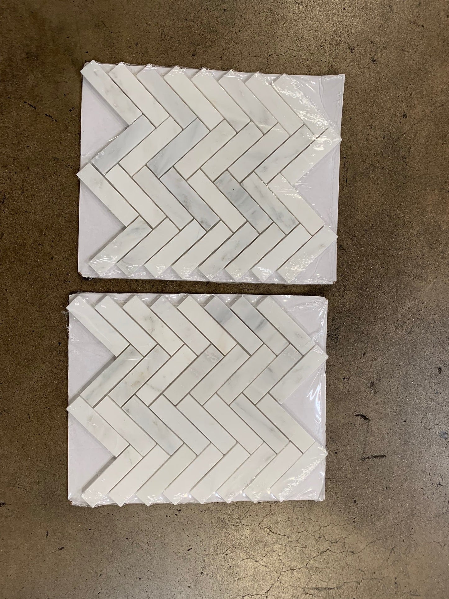 Oriental White Herringbone Mosaic Tile 1x4"