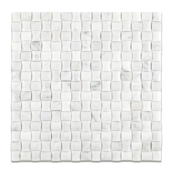 Oriental White  3D Small Bread Mosaic Tile