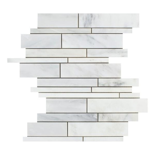 Oriental White Manhattan Random Strip Mosaic Tile