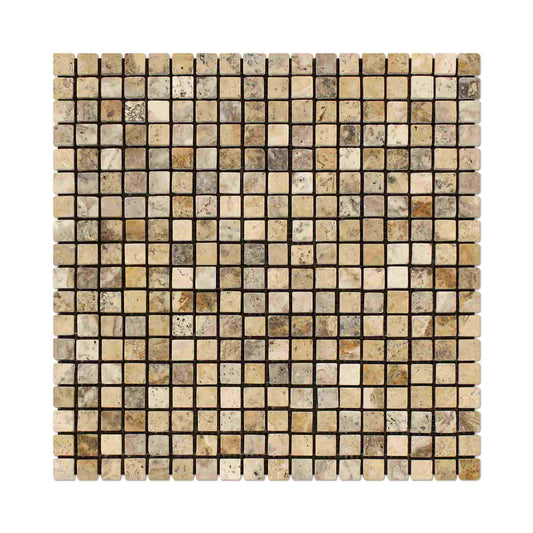 Philadelphia Travertine Square Tumbled Mosaic Tile 5/8x5/8"