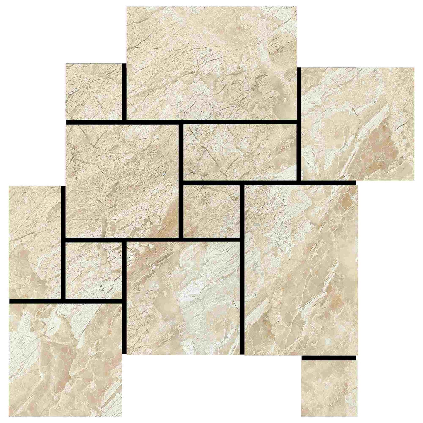 Queen Beige Brushed/Straight Edged Versailles Floor Tile