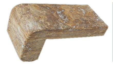 Scabos Travertine Tumbled Exterior Pool Coping 4X9" 1 1/4"