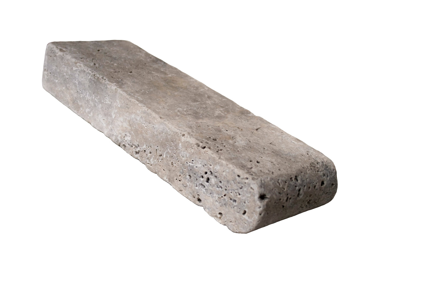 Silver Travertine Tumbled Exterior Pool Coping 4X12" 2"