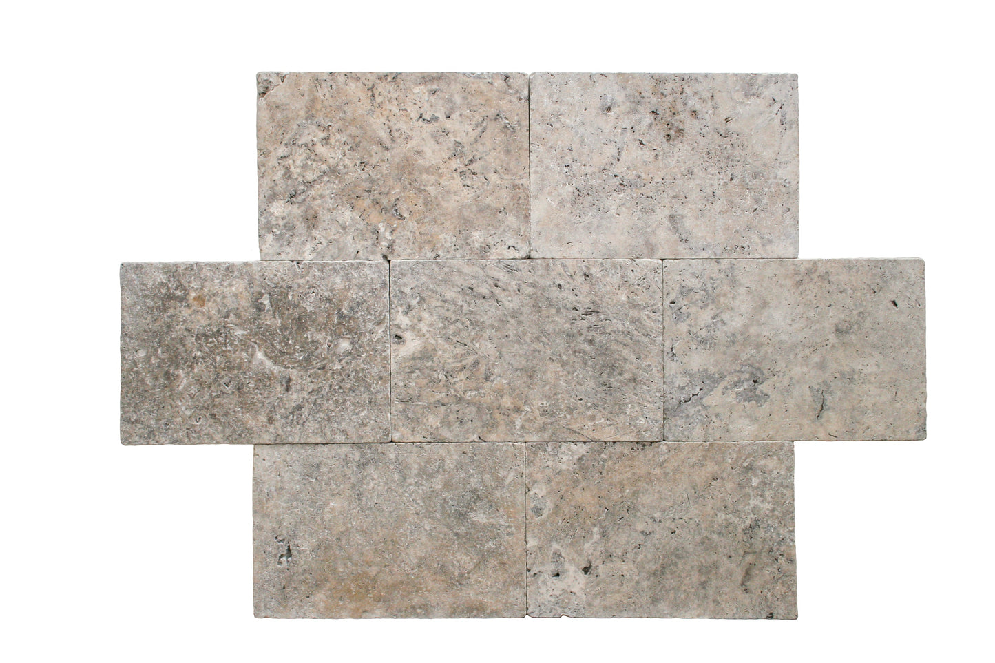 Silver Travertine Tumbled Exterior Pool Paver 16X24" 1 1/4"