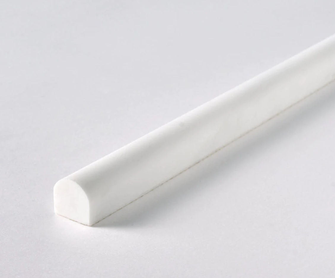 Bianco Dolomite Polished Pencil Liner Wall Trim Tile  3/4"x12"