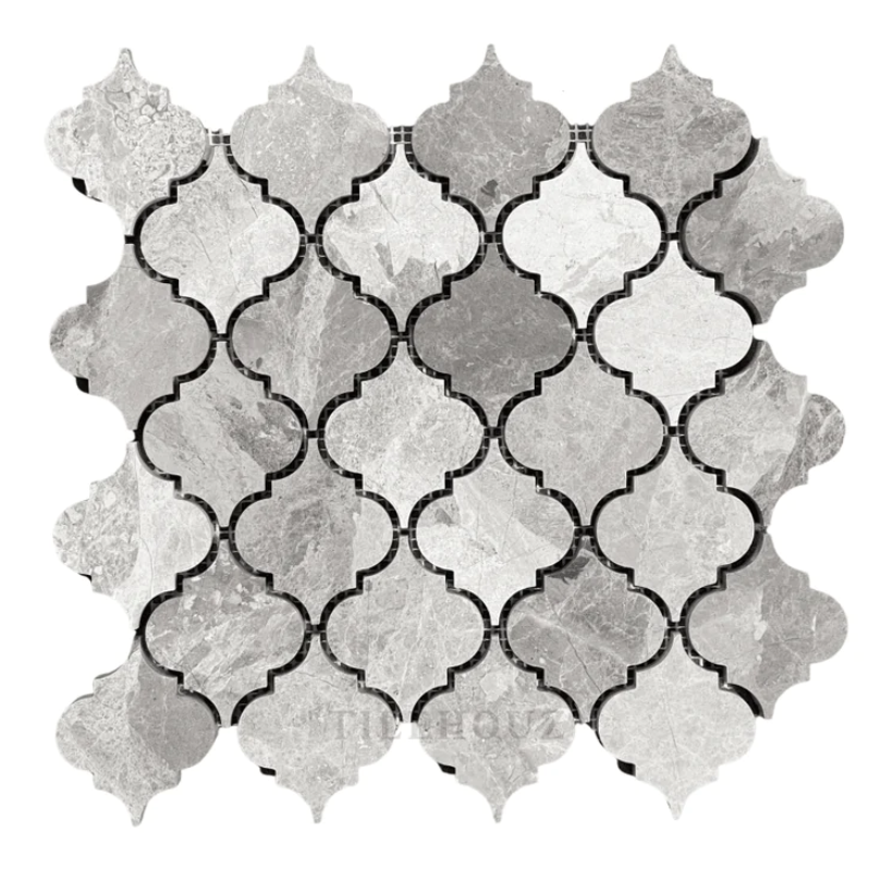 Atlantic Gray Lantern & Arabesque Mosaic Tile
