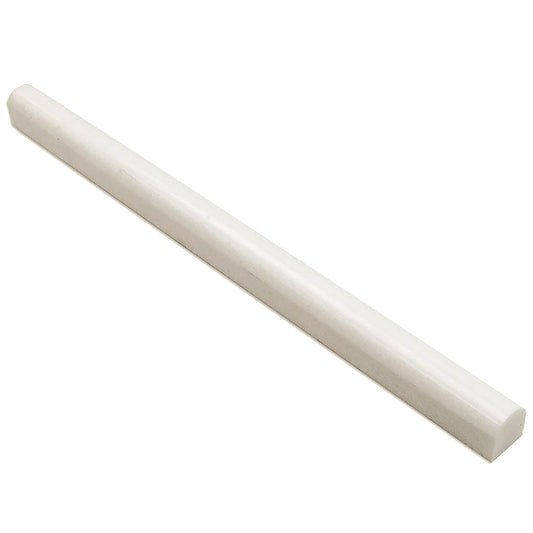 Thassos White Pencil Liner Trim Tile 1/2"x12"