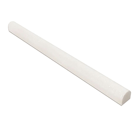 Thassos White Bullnose Liner Trim Tile 3/4"x12"